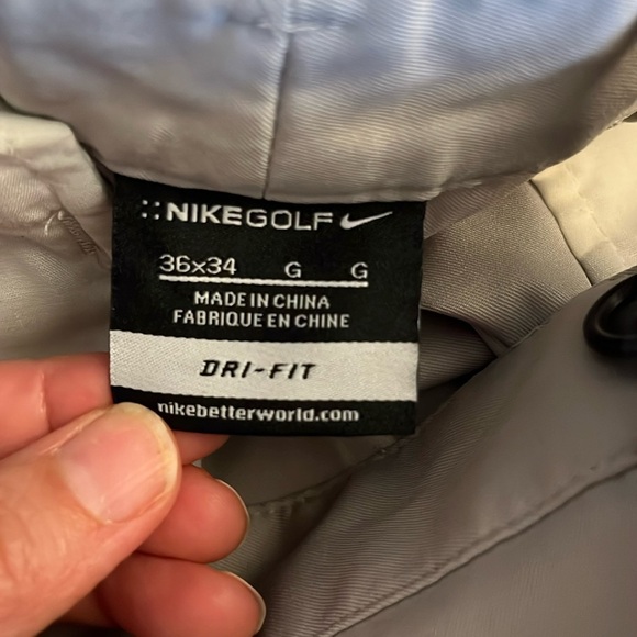 Men's  Chino Golf Trousers, Grayish Beige, size 36, 32 Length - Picture 7 of 13